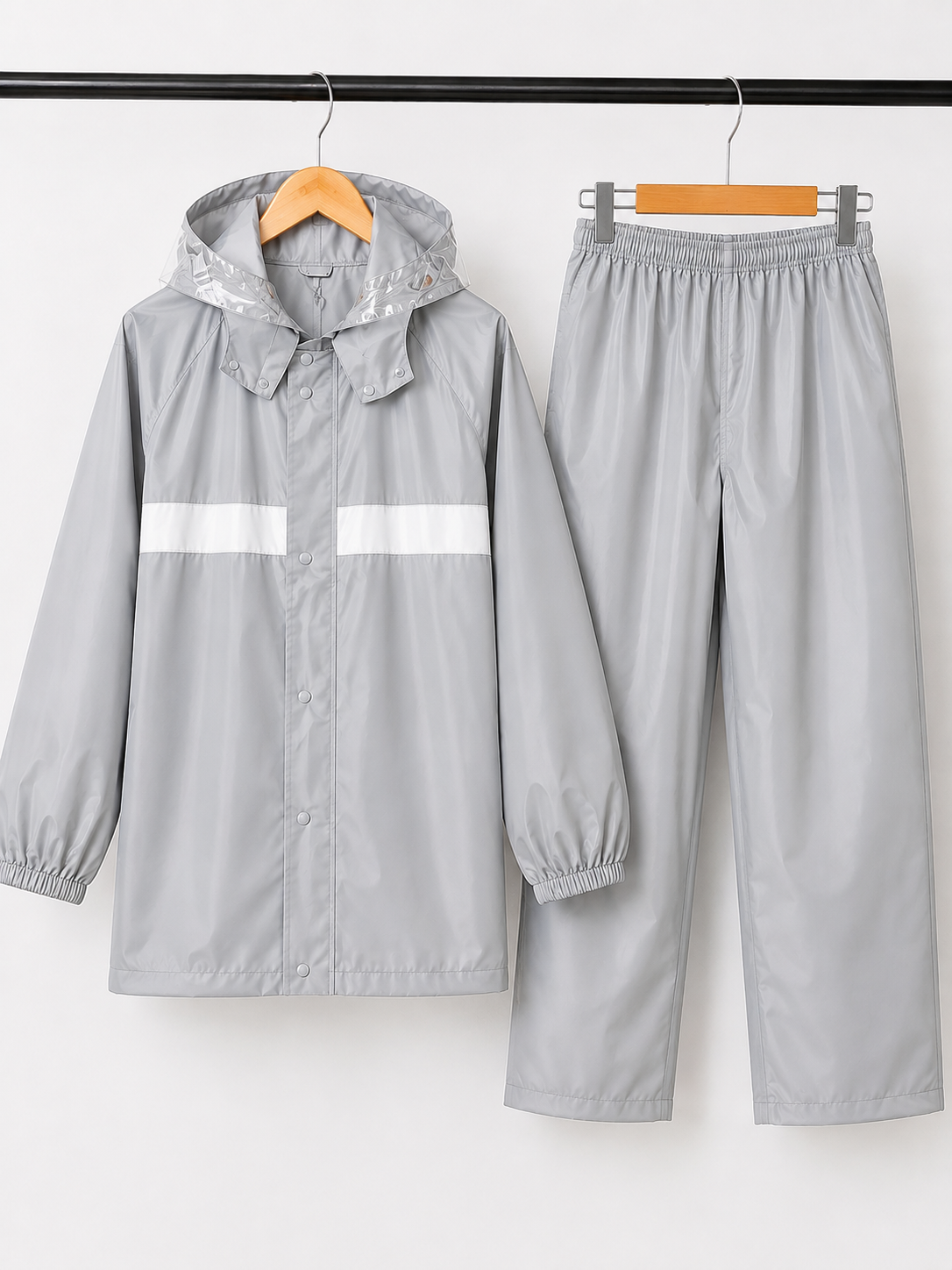 Waterproof Reflective Rain Suit 2 Piece Rain Jacket and Pants Set for Men Women
