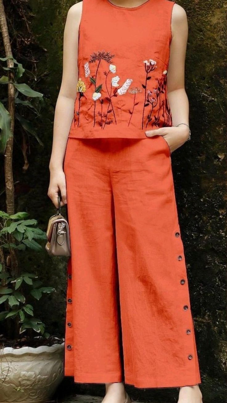 Trousers | Bell Bottoms | Cotton Buttoned Wide Leg Trouser for Women & Girls | Relaxed Fit, Comfortable & Stylish Palazzo Pant |Quality Fabric |  Daraz