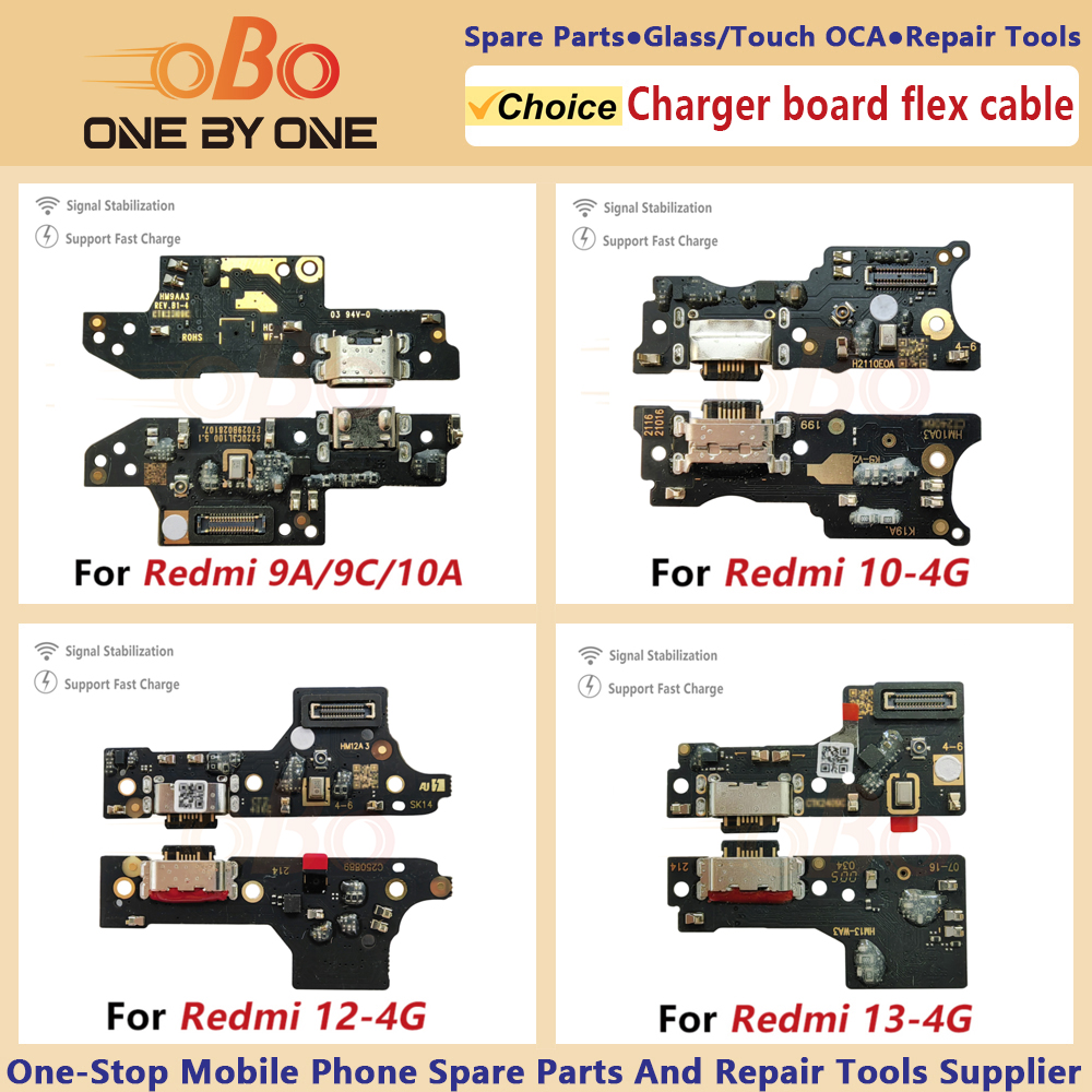 USB Charging Dock Board For Redmi 8 8A 9A 9T 10 10C 12 12C 13C 14C 4G 5G Charger Port Connector Flex Cable Repair Parts  (1PC)