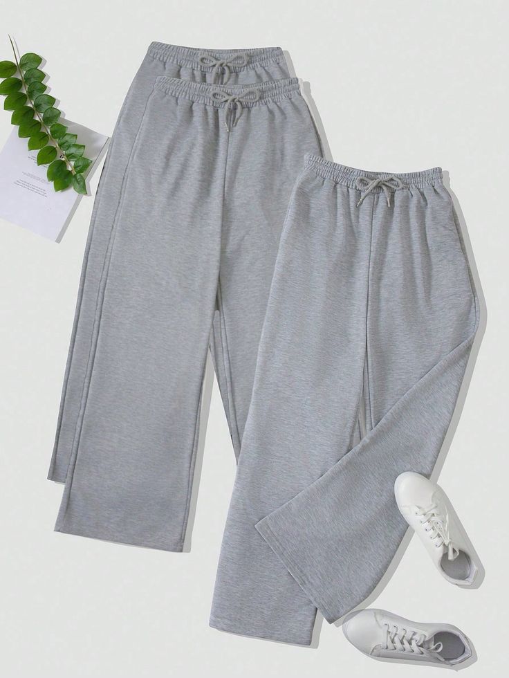 womens Grey wide leg jersey trouser