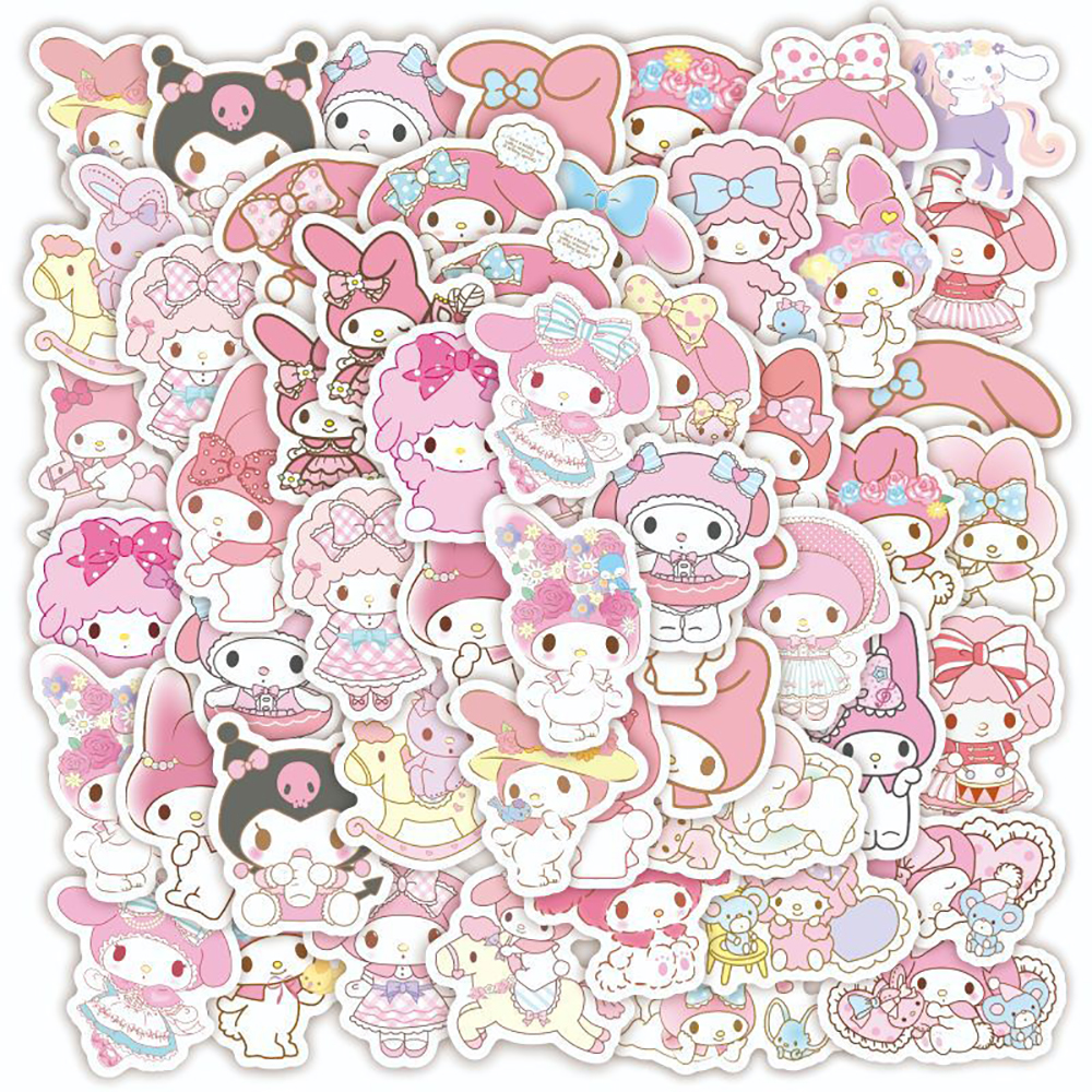 🎀 25PCS Kawaii My Melody Anime Stickers – Cute Sanrio Style Decal Set for Laptop, Guitar, Water Bottle & Scrapbooking price in Pakistan