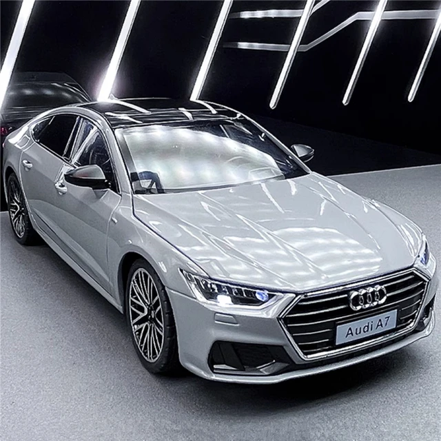 1:24 Audi A7 Toy Car Model Diecast Alloy Vehicle Miniature Pull Back Sound & Light Doors Openable Collection
