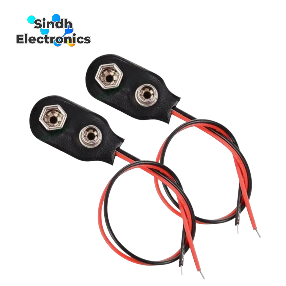 2PCS - 9V PP3 9Volt Battery Clip Connector T-Type Holder Lead Wire