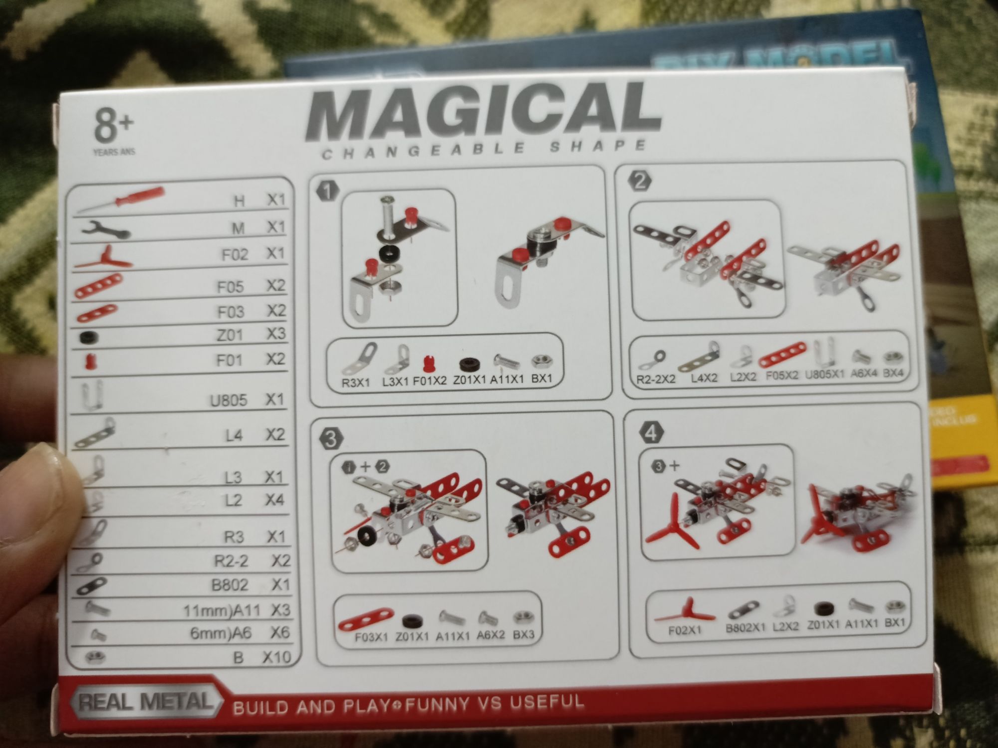 DIY Model Air Plane and Engineering Vehicle Construction Kit - Pack of 2 - 48 Pieces in a Pack