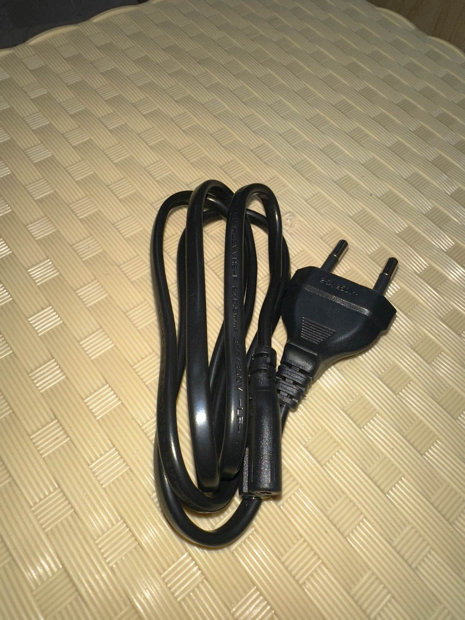 2 Pin AC Power Cable Cord for Laptop/ Adapter/LED TV, Printer ,PC Notebook Computer, Play Station,Tape Recorder, Camera black ( 100% branded ) black 1.2 meter