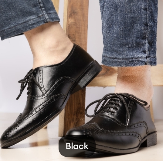 Black & Brown Laces (24-30 cm) Formal shoes - School Shoes- Office Shoes - Dress Shoes for Men & Students