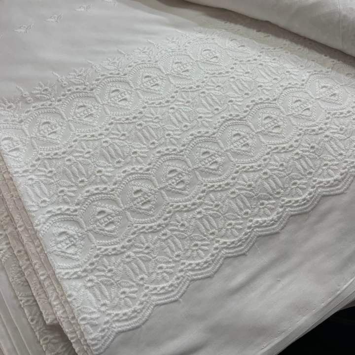 Unstitched Embroidered Plazo Chicken 