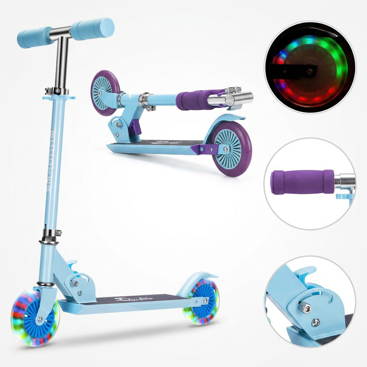 Flash LED Light Up Replacement Wheels For Kids Scooter and Bicycle Aid Wheels Fun LED Light Effect While Riding