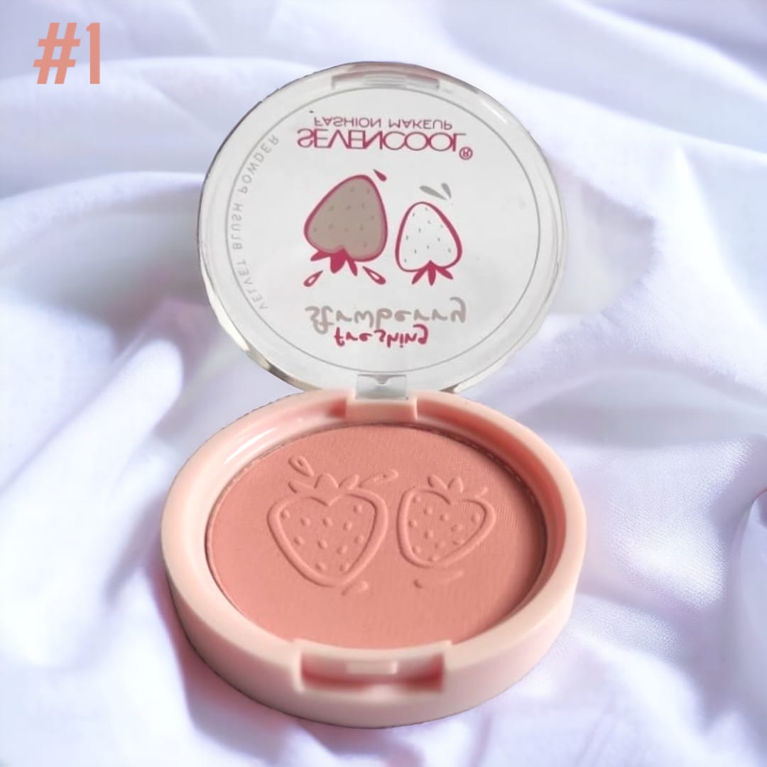 Sevencool Strawberry Shing: Add a Pop of Playful Pink to Your Cheeks velvet Blush Powder