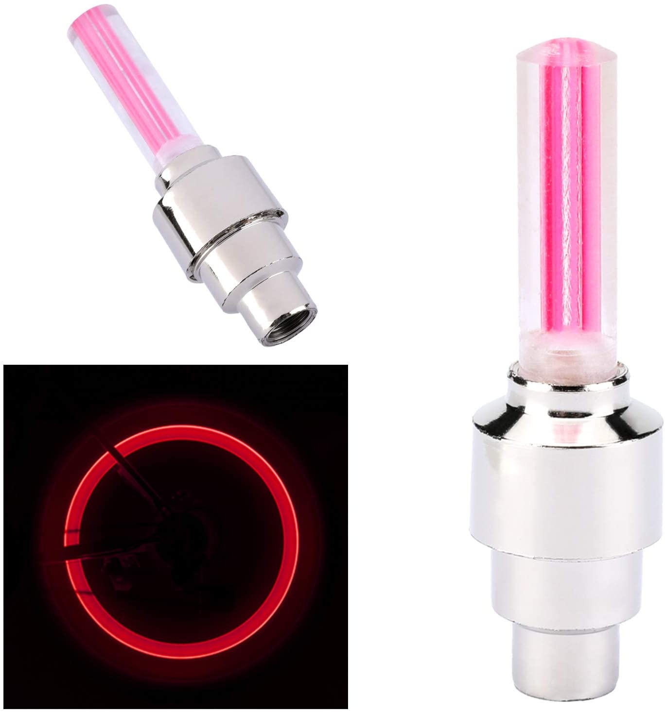 Motion Activated Glow Bike Flashlight Car Motorcycle Cycle Tire Valve Caps Wheel Light Amazing Fantastic Bicycle Accessory Leds For Night Safety 2pcs