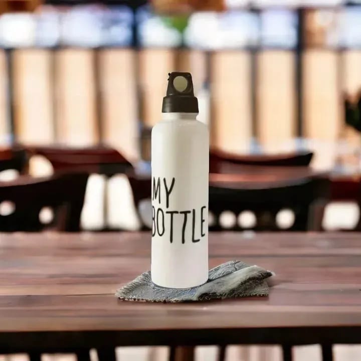 Elegant Design Water Bottle for office, Gym, university and all outdoor activities providing very professional and decent look -with free gift on white bottle by