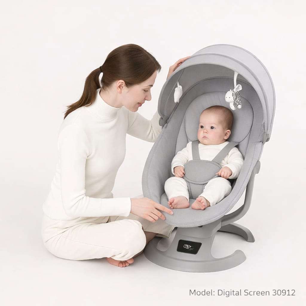 Electric Baby Cradle Bassinet Swing Seat with Bluetooth & Remote Control
