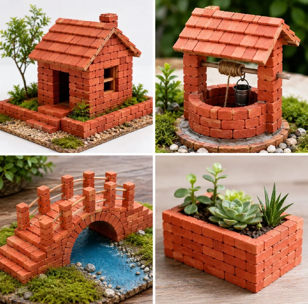100 PCS Mini Clay Bricks for Miniature House Building | DIY Crafts | Doll House Construction | School Project Building Blocks