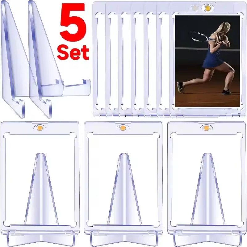 Magnetic Card Holder Support Set Protectors Hard Plastic Sleeves Trading Display Case For Pokemon Baseball Sports