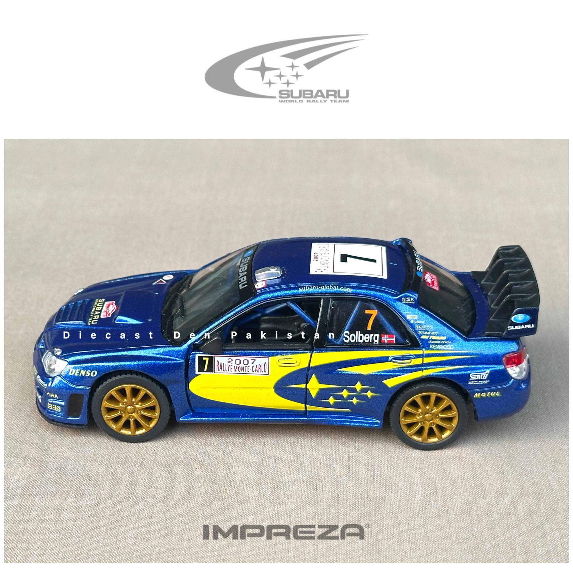 Subaru Impreza WRX STI WRC 2007 Kinsmart (Size: 5 inch) 1:36 World Rally Team Diecast Model Car