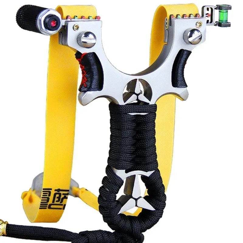 Metal Target Practice Launcher with Laser Pointer High Power Elastic Rubber Band Outdoor Sporting Activity Precision Aim Training Tool
