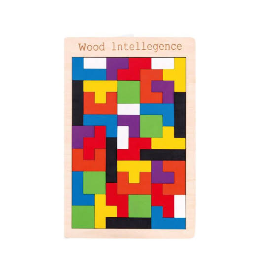 Wooden Russian Blocks Tetris Puzzles for Kids Adults | Wood Intelligence Puzzle for Kids Ages 3-8 | Wooden Kids Puzzles Brain Teasers Toy Educational Gift for Kids (40 Psc)