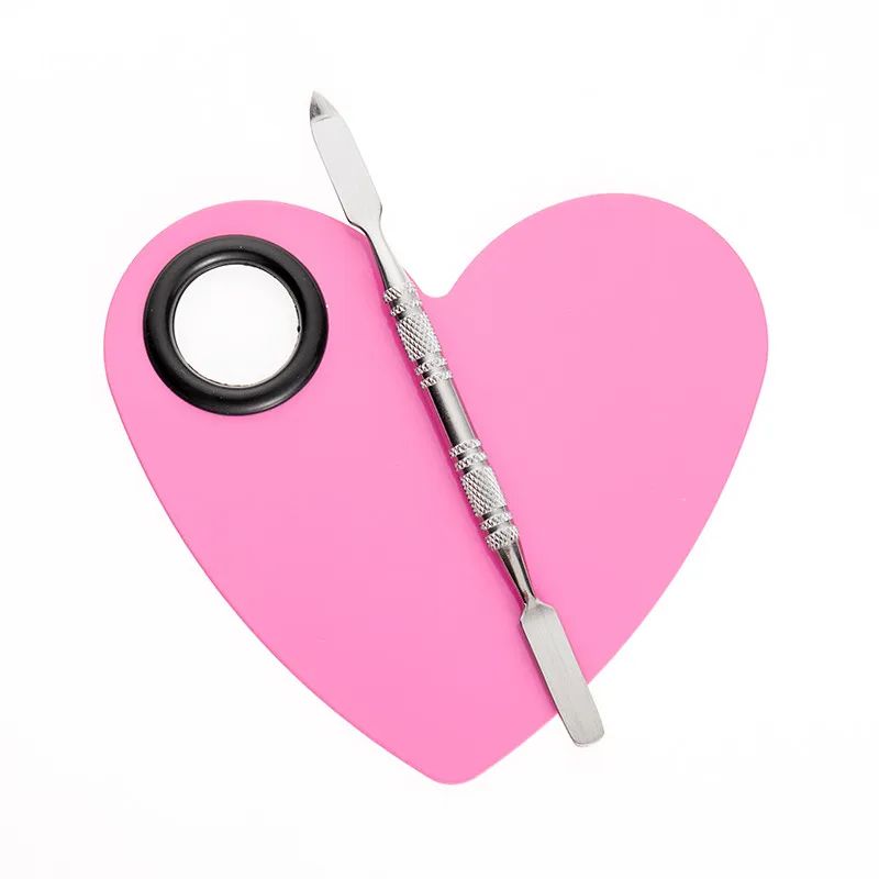 Acrylic Cosmetics Face Makeup Palette Spatula Transparent Foundation Mixing Make Up Tools Stainless steel material Hands Free Nail Stamping Plates Maka Up Accessories For Beauty