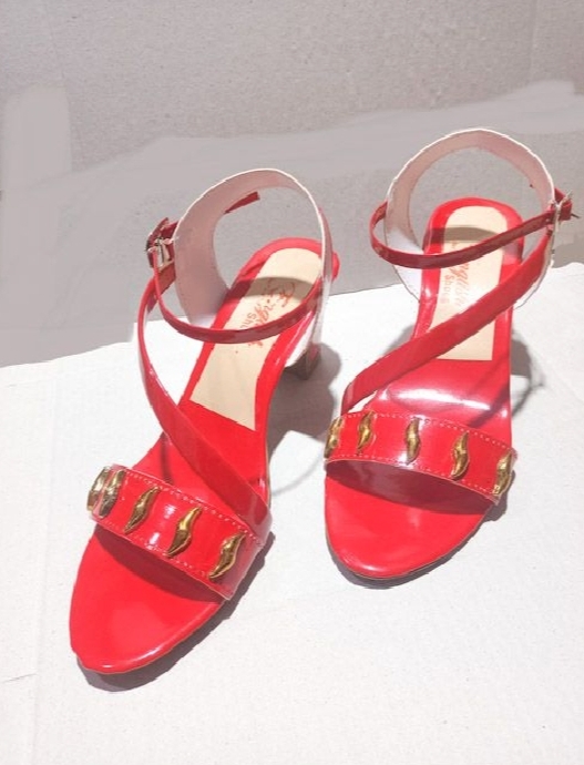 Stylish Platform Heel Sandals for Girls – Lace-Up, Reptile Leather, 2.5"
