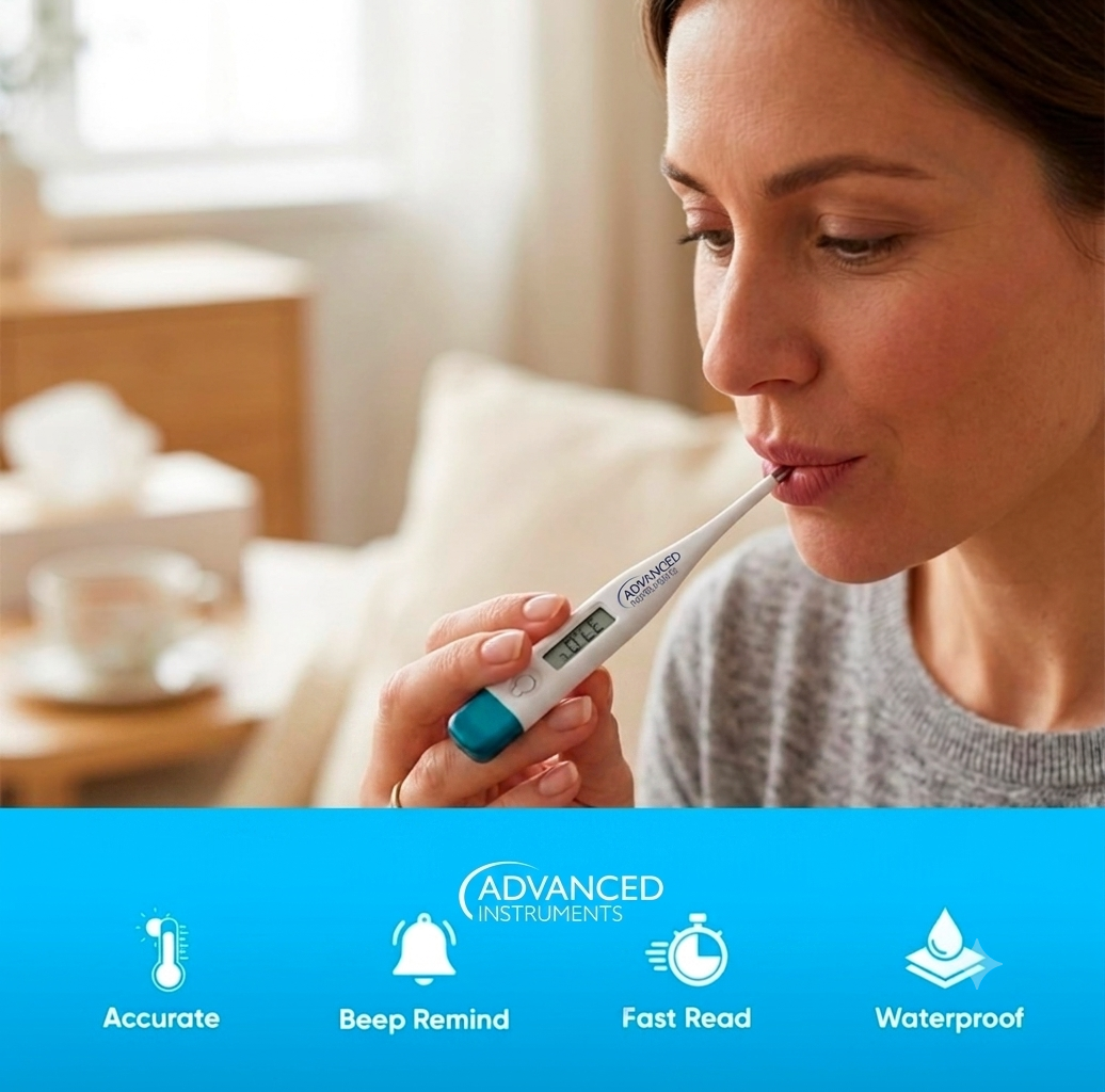 Advanced Digital Thermometer for Adults Digital Oral Thermometer for Fever  Medical Thermometer, Highly Accurate and Fast, Easy to Use, Fast Reading. Detect Fever Quickly - Oral Armpit and Rectal Thermometer for Babies Children and Adults