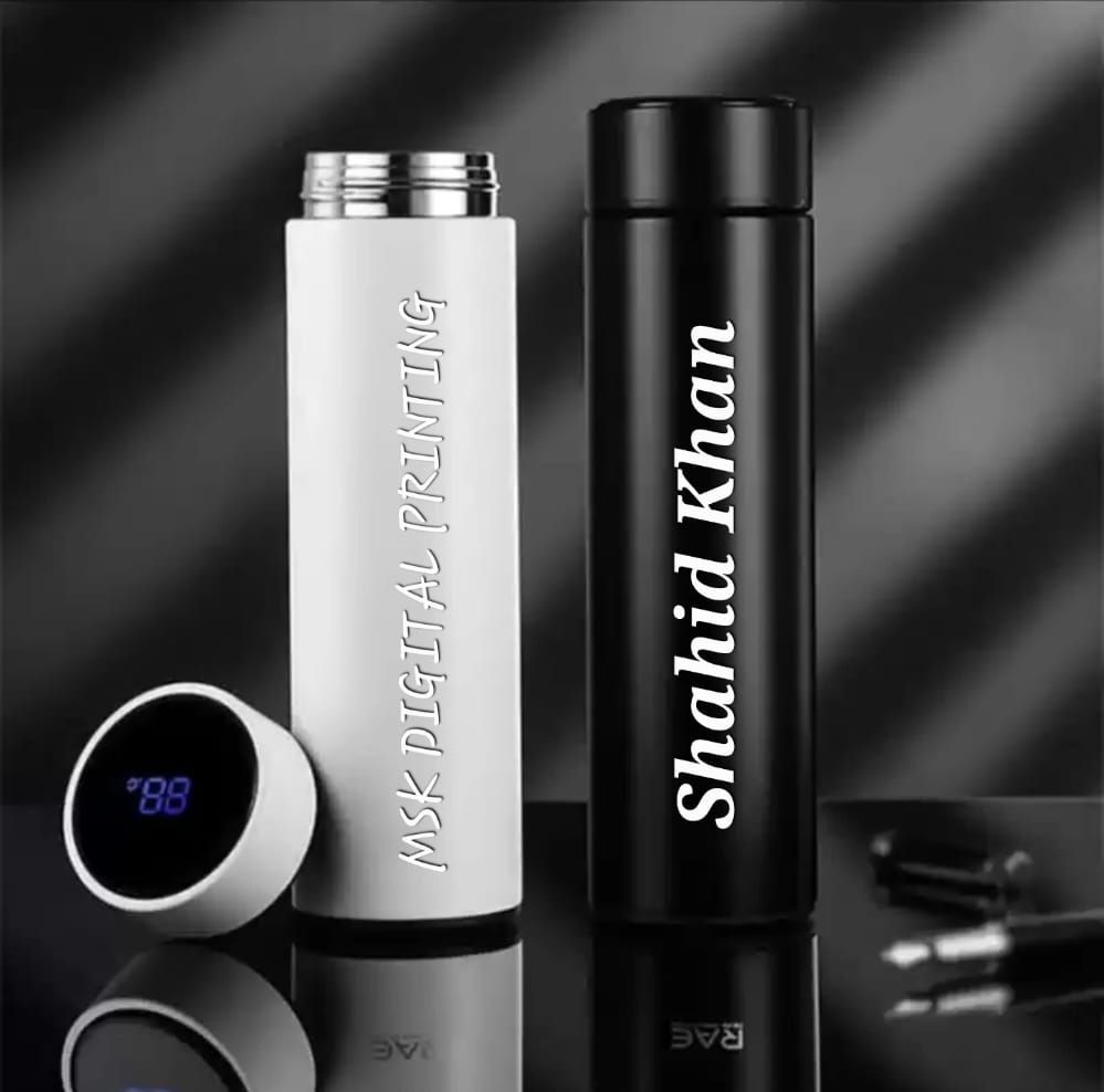 Customize Bottles with Name logo Bottle with Name Printing, Customize Vacuum Thermos Flask Bottle,  Best Water Bottle, Bottle with Writing, Water Bottle for Kids, Hot and Cool Bottle, Personalised Bottle, Beautiful Tumbler Bottles, Laser Engraved Bottles