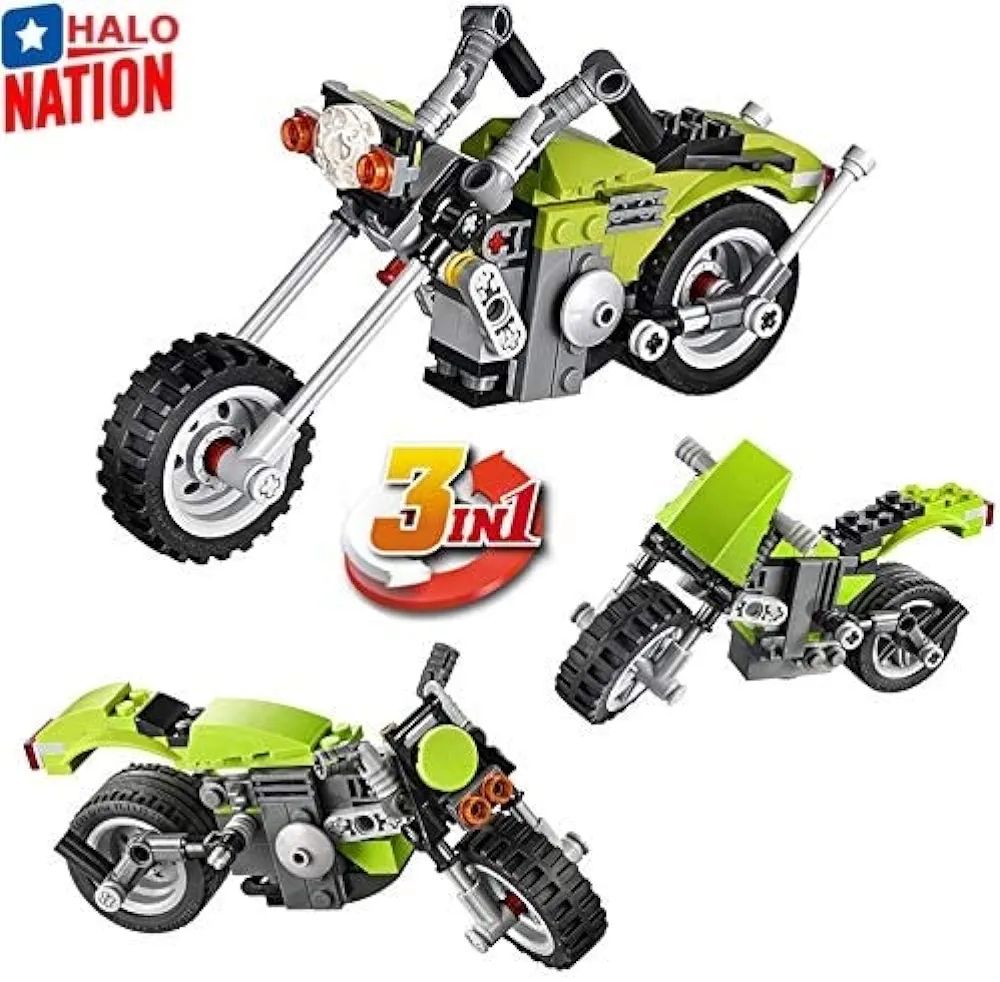Architect 3In1 Harley Cruiser Motorcycle Building Block Brick Diy Bike Block Toy Model Mini Blocks Assembled Children'S Building Blocks Educational Toys|Multicolor