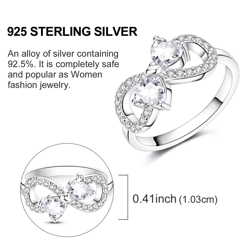 Original 925 Silver Ring Sparking Infinite Love Starry Night Rings For Women Girls Jewelry Birthday Anniversary Engagement 