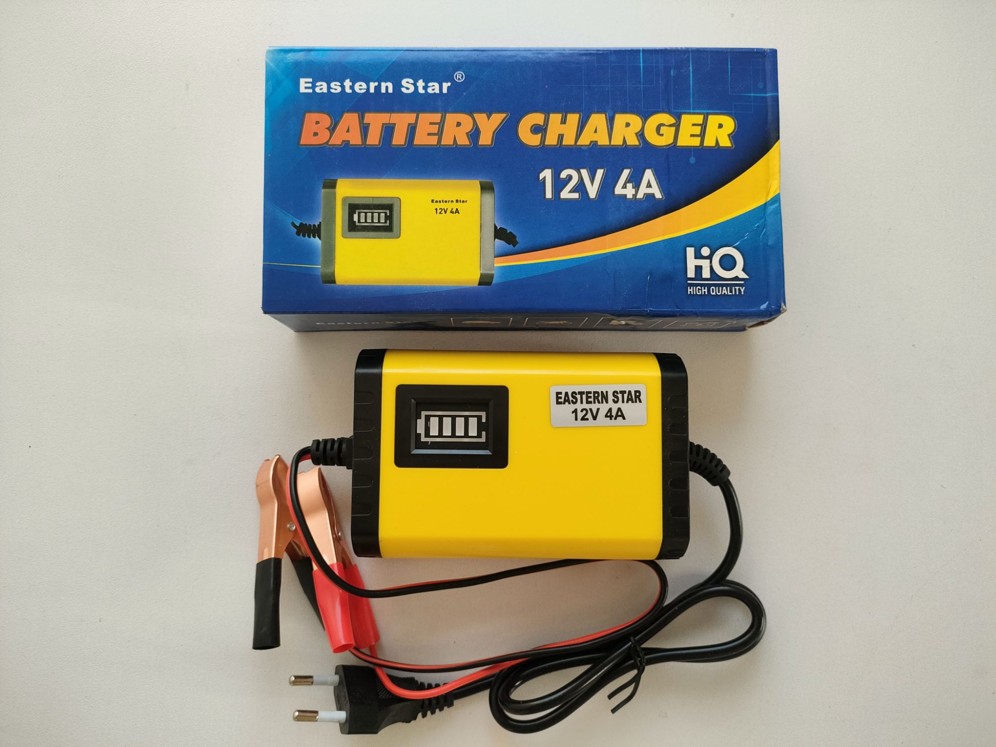 Eastern Star 12V 4A Original Automatic Battery Charger Support Lithium Battery , Dry Battery, Gel Battery Acid Battery Digital Universal Auto Charger For Car , motor cycle, Toy Car and DC Fan Battery Recomended 2Ah to 40Ah