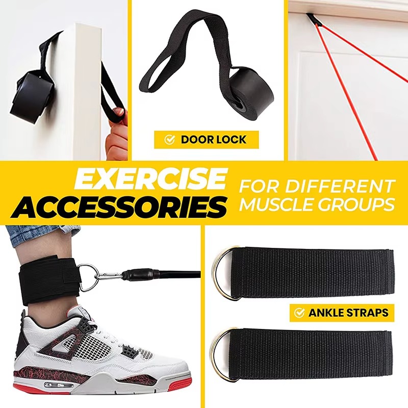 11 Pcs Power Resistance Band Set for Workout & Exercise | Resistance Bands for Men & Women | Resistance Band for Pull Up | Fitness Resistance Bands Set for Home Gym | Latex Exercise Bands for Full Body Training