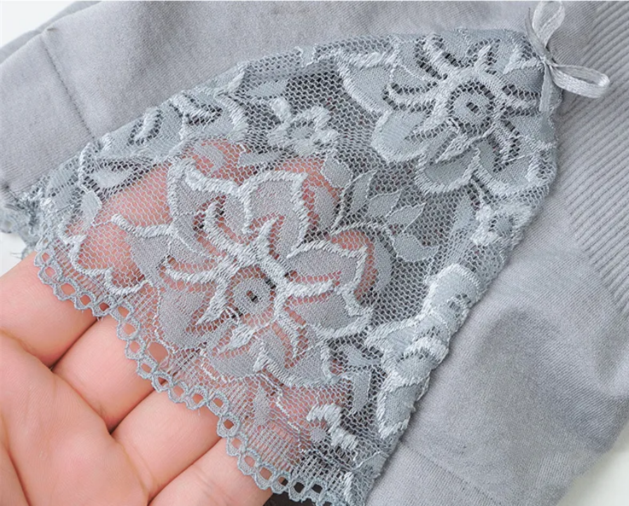 Side Lace Twist Boxers Women Underwear Safety  Lingeries Thread Mid Waist Safety Pants Anti-Light Leggings Free size for 40 to 80 kg woman's
