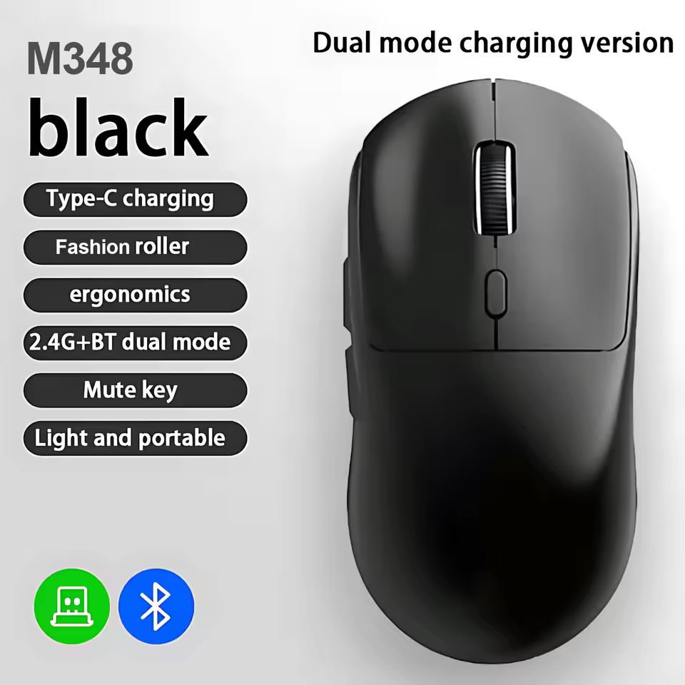 Wireless Mouse with Nano Receiver for PC, Laptop, Computer, Desktop 2400 DPI SILENT CLICK RGB rechargeable wireless mouse