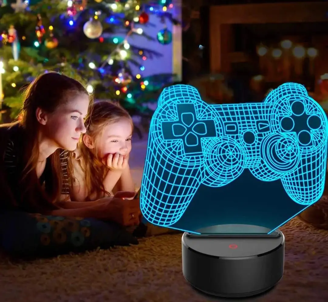 Xbox Gamer Games Logo 3D Acrylic LED 16 Colour Changing Night Light Table  Lamp Gift Kids Bedroom Game Room Decor as Xmas Holiday Birthday Gifts for  Boys Girls Game Controller Theme