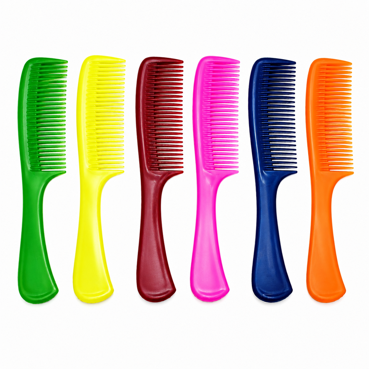 Yaseen Mall Wide Tooth Plastic Hair Comb for Women & Men | Anti Static Detangling Comb | Hair Styling & Scalp Massage Comb | Wet & Dry Hair Brush | Curly, Thick & Long Hair Comb | Salon Barber Professional | Tangle Free | 6 Colour Choice