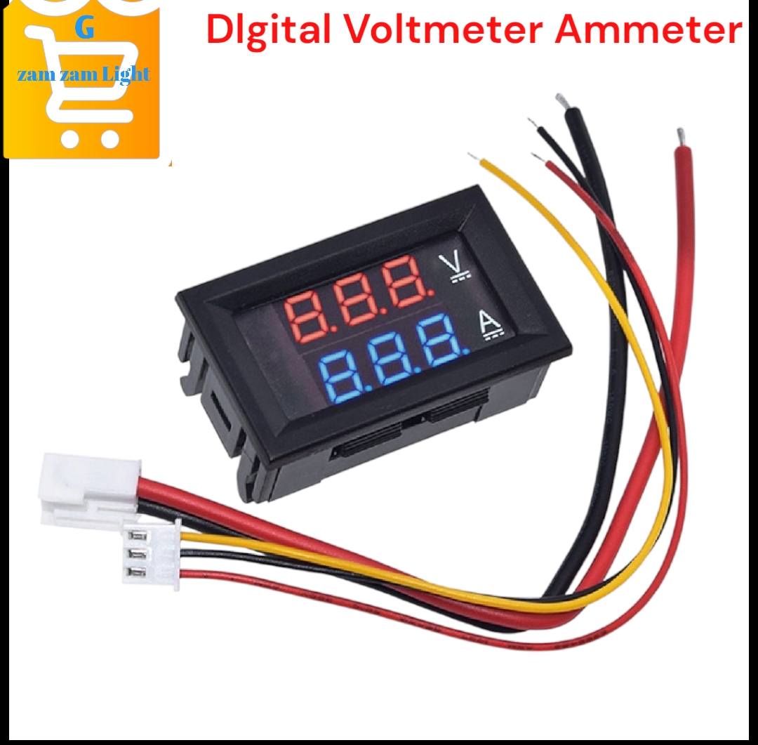 DC 100V 1A 10A Digital Voltmeter Ammeter 2 in1 Multimeter DC Voltage Ampere Meter Volt Amp Gauge Panel Dual Display