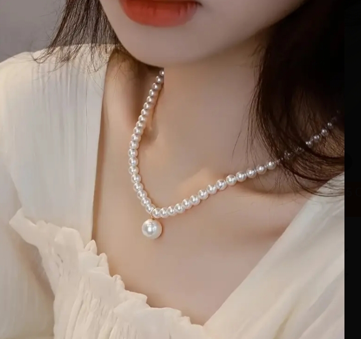 Luxury pearl necklace for women's, Pearl pendant necklace for girls
