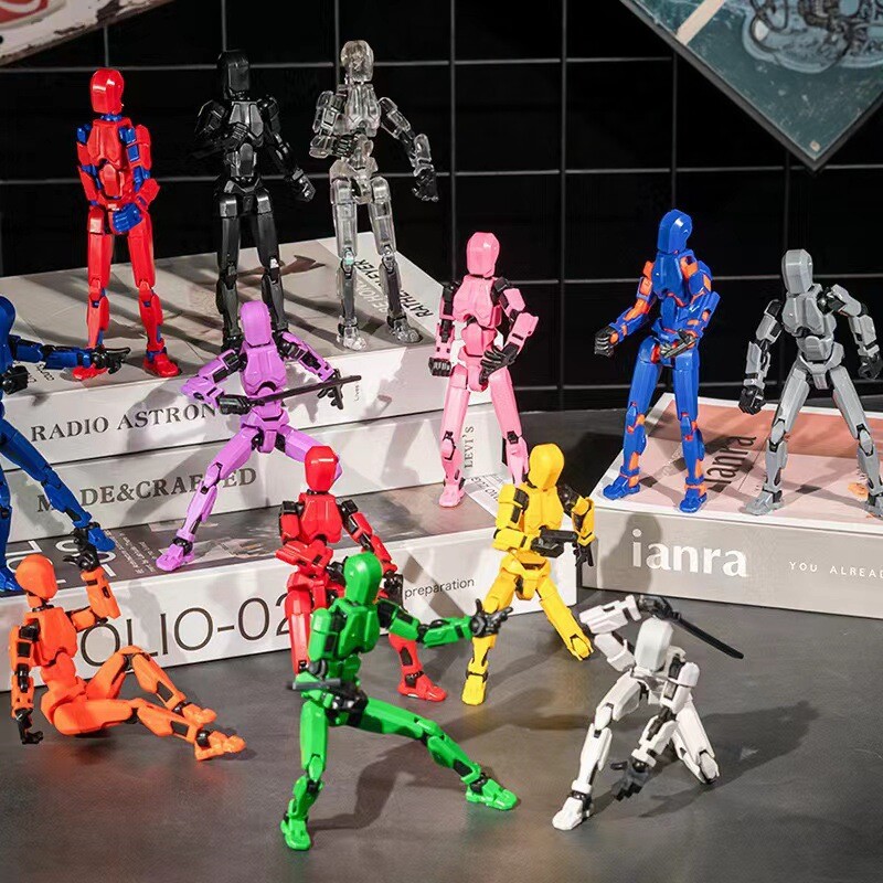 Multi-joint Movable Dummy Figure 3D Printed Poseable Fidget Model Adjustable Joint Stress Relief Desktop Ornament Hobby