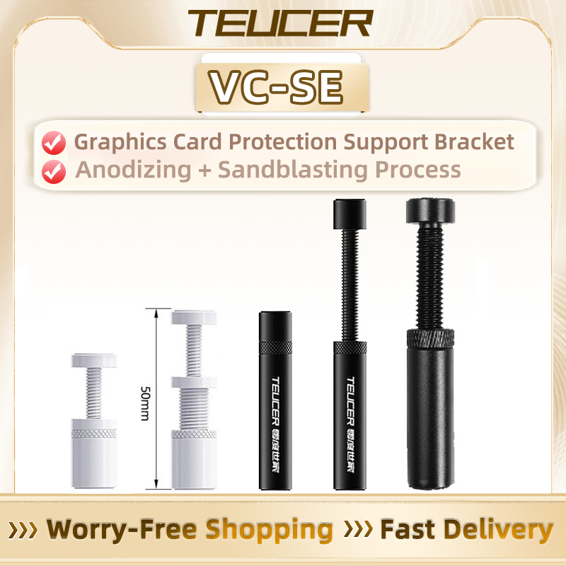 TEUCER VC-Plus White Graphics Card GPU Support Bracket Video Card Sag Holder Bracket GPU Holder Anti Sag Stand Aluminum Holder