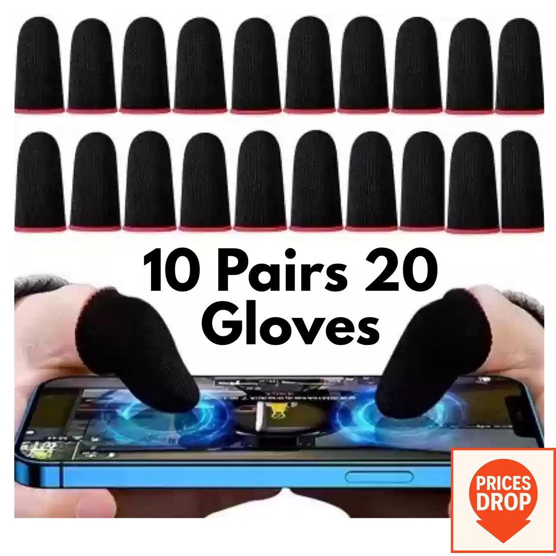 2.7🎮 Gaming Thumb Gloves & Finger Sleeves | Memo Thumb, 2 Color Thumbs & Simple Thumbs | 1 Pair, 2 Pairs, 3 Pairs, 5 Pairs, 10 Pairs, 15 Pairs, 20 Pairs | 0.3mm Ultra-Thin | Anti-Slip, Breathable & Sweat-Proof for PUBG, Free Fire & BGMI