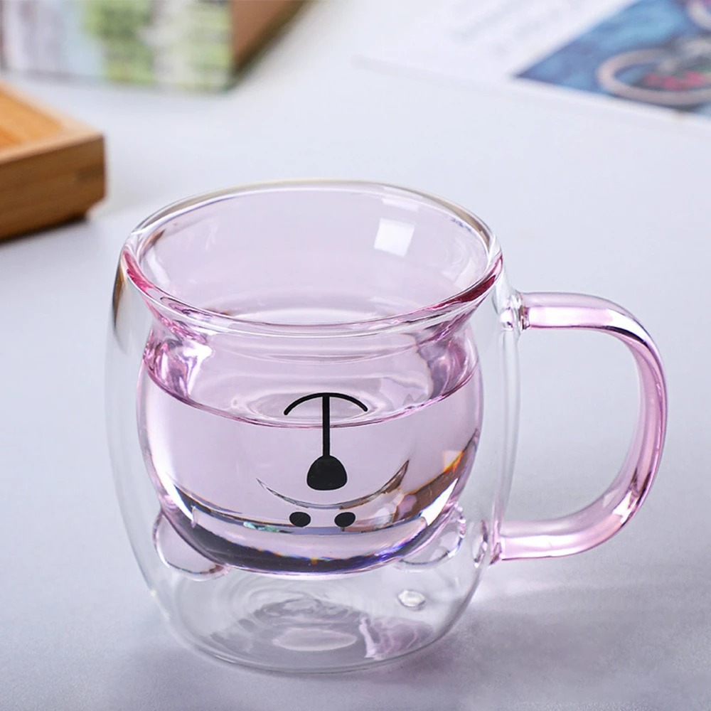 250Ml Cute Bear Double-Layer Coffee Mug