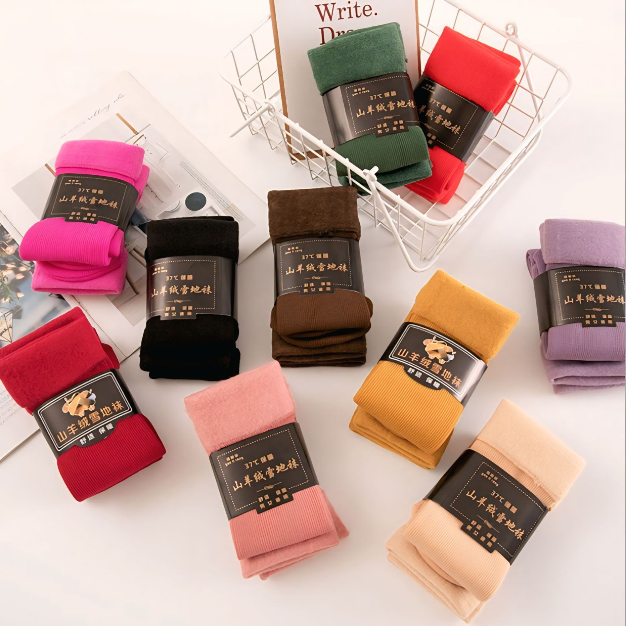 Women Winter Socks Warm Thicken Thermal Snow Boots Floor Socks Soft Velvet Cashmere Sock Sleep Solid Color Home Floor Socks