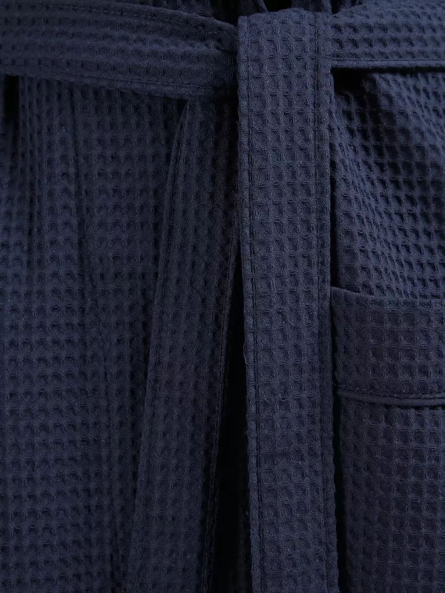 Premium Cotton Waffle Bathrobe - Lightweight Shawl Collar Design