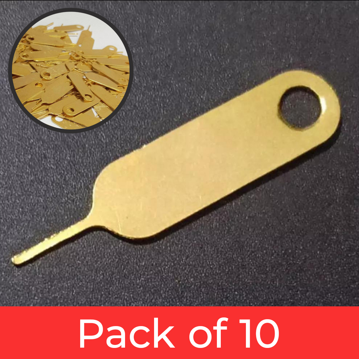 Pack of 1 , 5 & 10 Sim Ejection Pins Golden Color with high Quality For SmartPhones