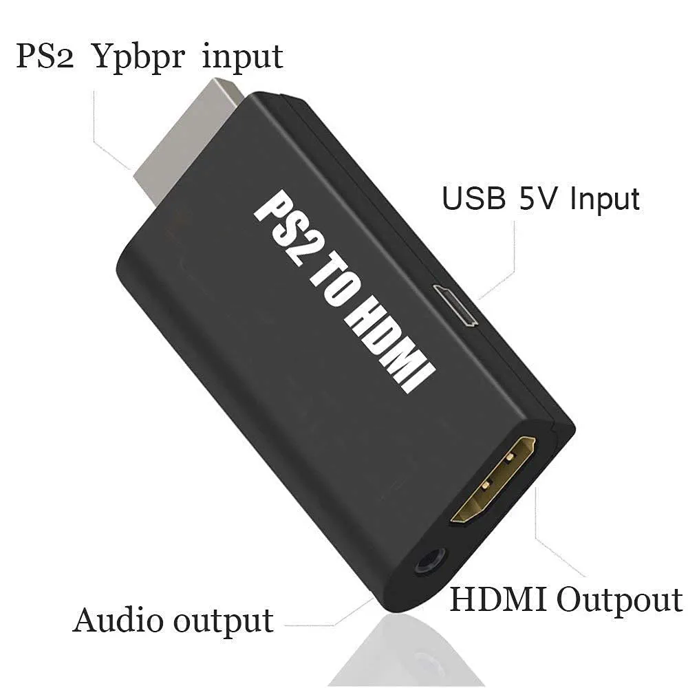 PS2 to HDMI Converter Supports All PS2 Display Modes with 3.5mm Audio Converter