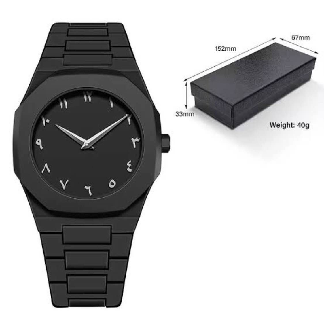 Black Arabic Aura Watch For Men - 100% Original Aura Watch Elegant Design, Arabic Numerals, Premium Quartz Movement