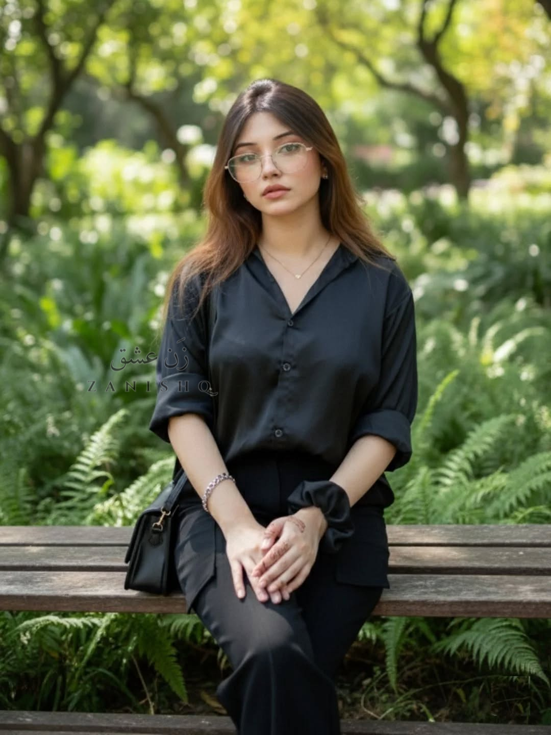 Black Button-Down Silk Shirt