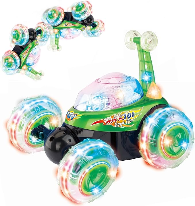 s 360' Rotated and Musical Angry Bird Rechargeable Remote Control Stunt Car for Kids (Red)