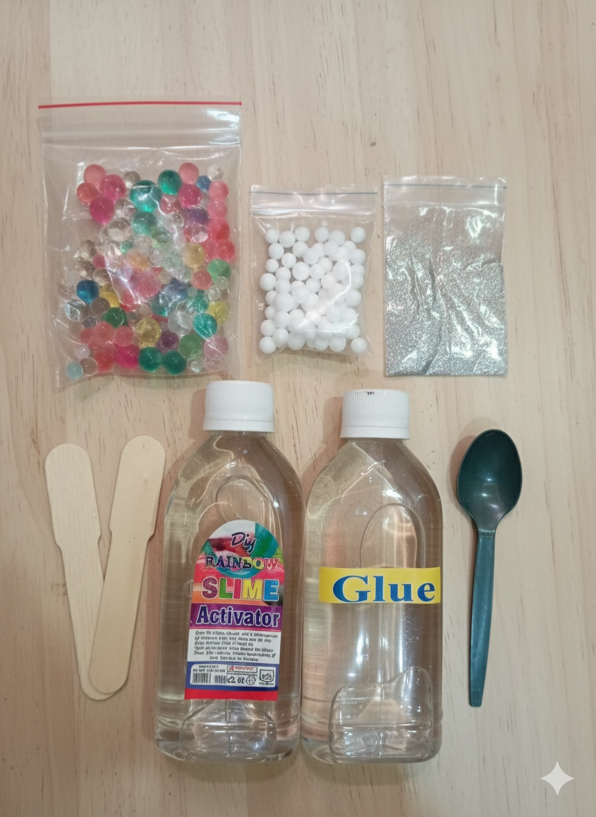 DIY 8 in 1 Crystal Slime Kit for Kids Multicolour with Activator