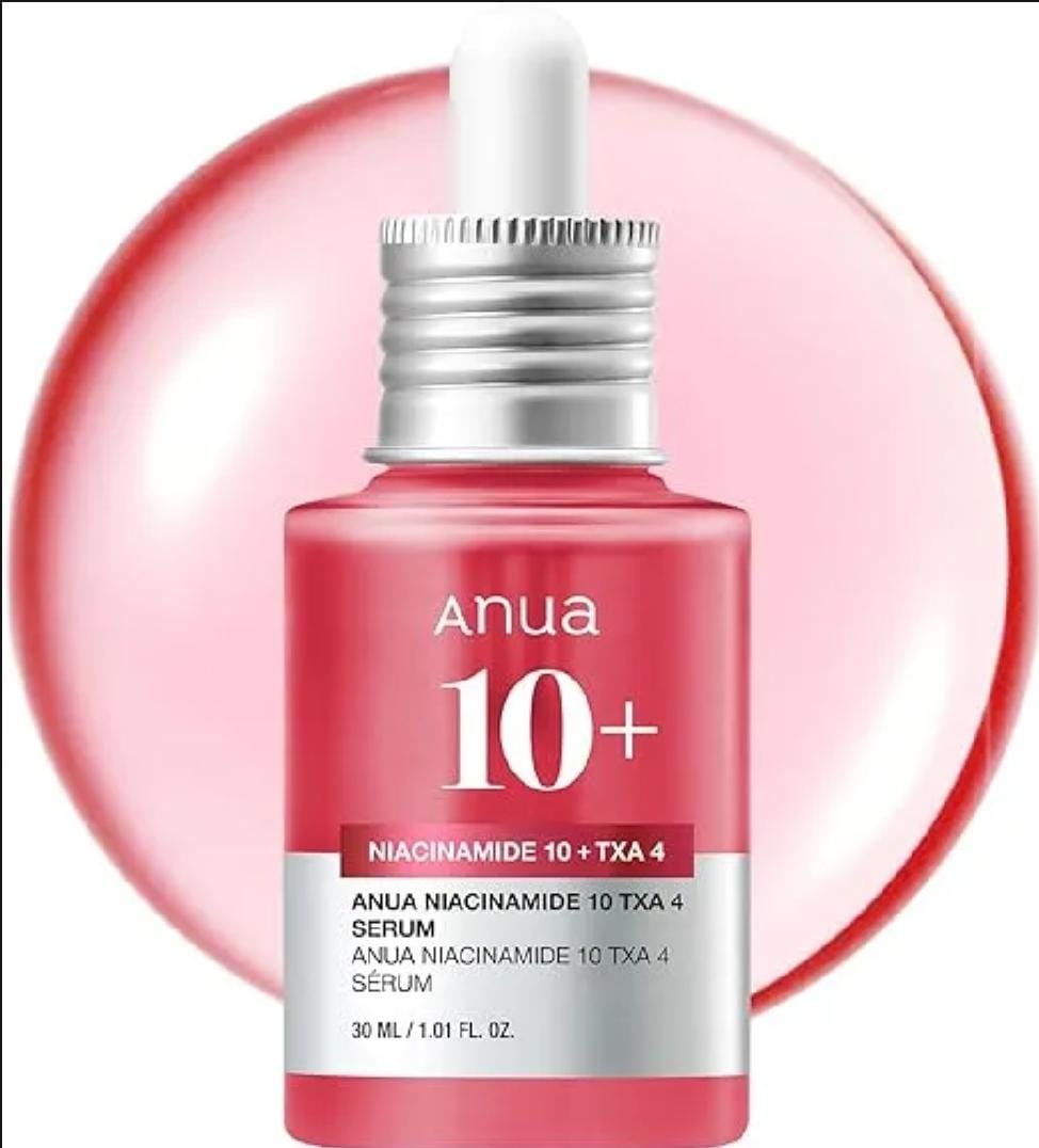 ANUA Niacinamide 10 + TXA 4 Serum, Hyaluronic Acid, Tranexamic acid, Vitamin B12, Facial Serum for Glass Skin, Clarifying, Radiant Complexion with Natural Color, Korean Skin Care (30ml /1.01 fl.oz)