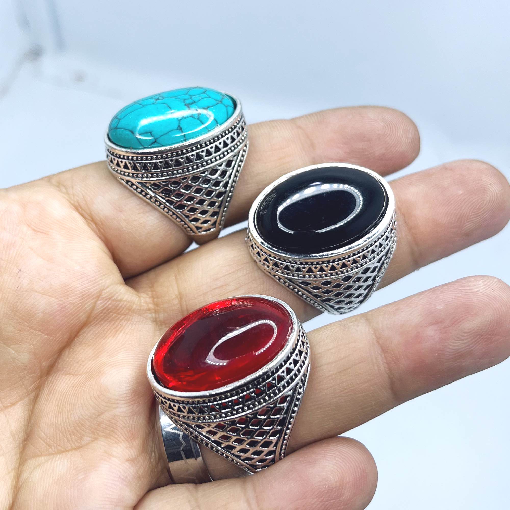 Anari yaqoot  Black Haqeeq Turkish Stylish Stone Ring Turkish Design Rings For Men and Boys Fashion Stylish New Design Rings Stainless Steel /Anari Yaqoot stone /anari yaqoot gemstone/red stone.Black haqeeq/Stone/Gemstone