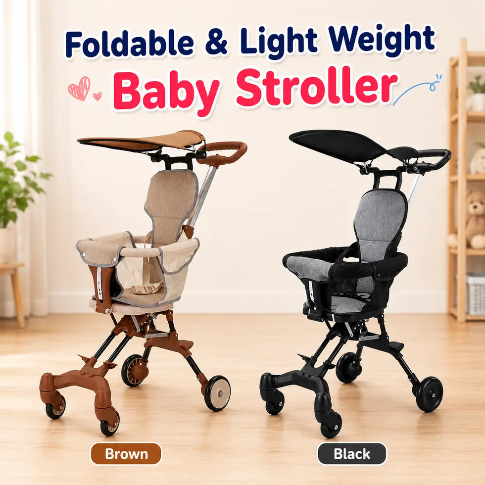 Foldable & Lightweight Baby Stroller – 2-in-1 Baby Carrier and Travel Stroller for Newborns & Kids